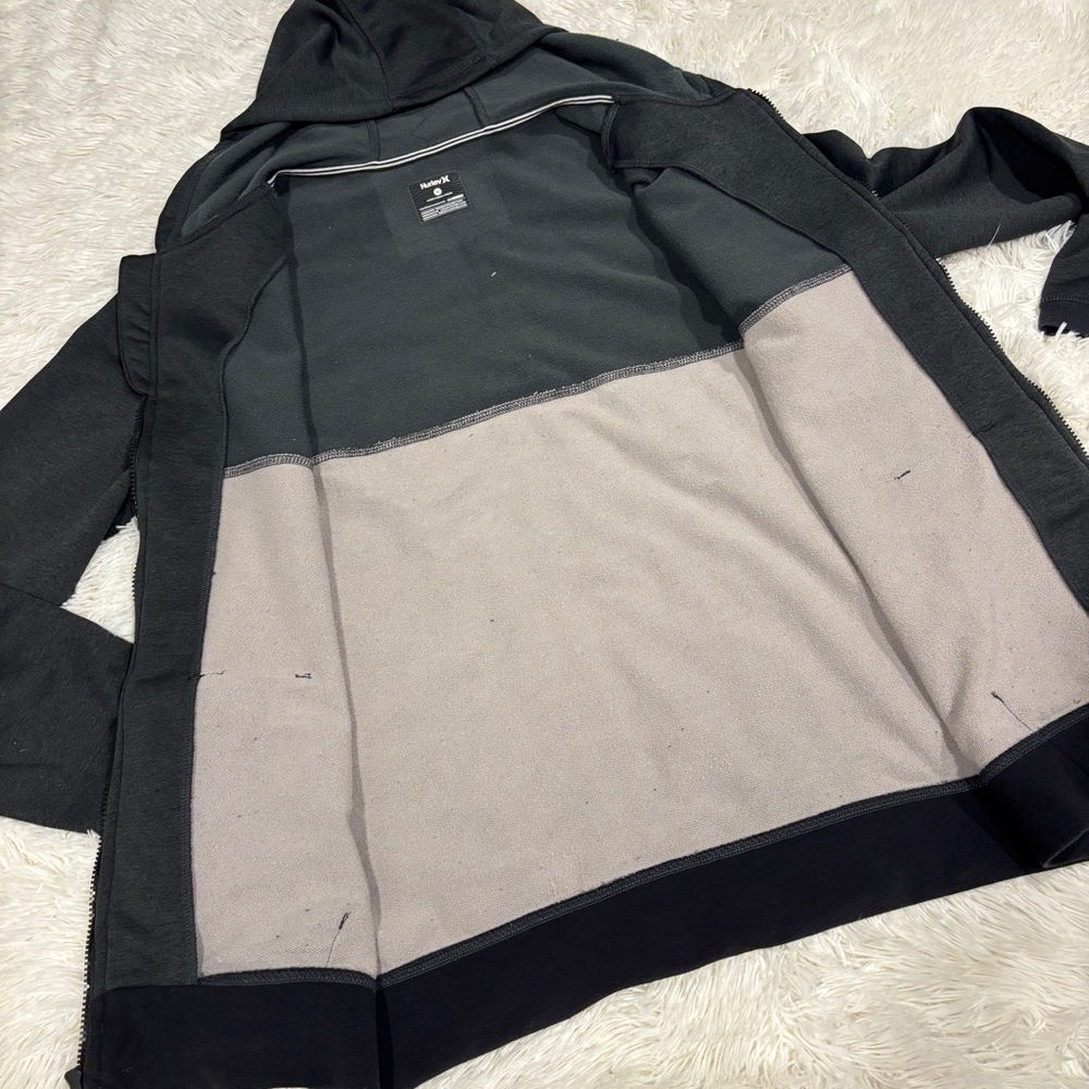 Hurley Men’s Dri-Fit Disperse Blocked Full Zip Hoodie Jacket black & Gray Sz XL - Picture 7 of 12